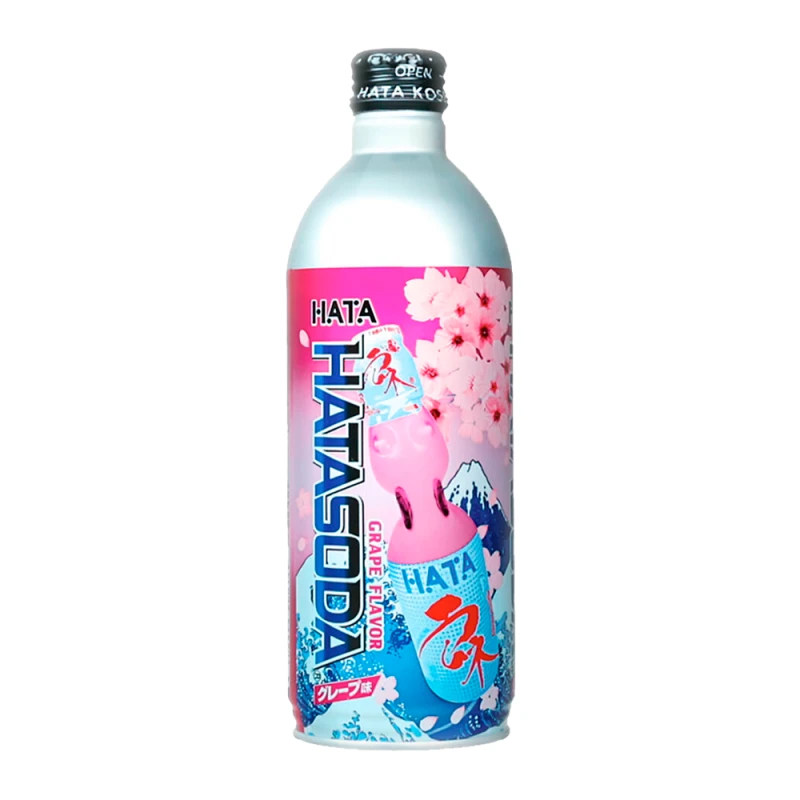 Refrigerante Japonês Ramune Uva Garrafa de Alumínio 500Ml