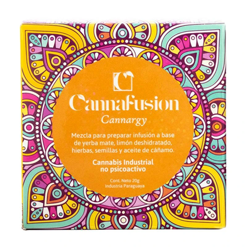 Chá Cannargy Base de Erva Mate, Limão, Ervas e Cannabis 10 Saquinhos 20G