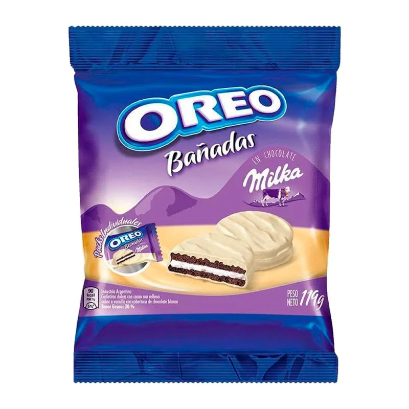 Bolacha Oreo Coberto Com Chocolate Milka Branco 119G