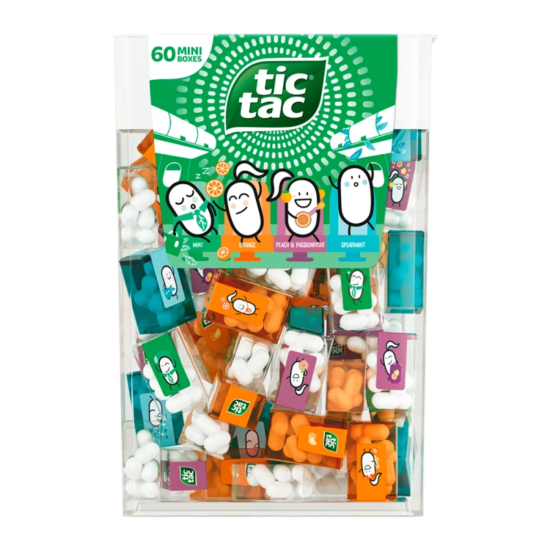 Bala Tic Tac Travels Mix Frutas (Menta) Sortidas Com 60 Unidades 228G
