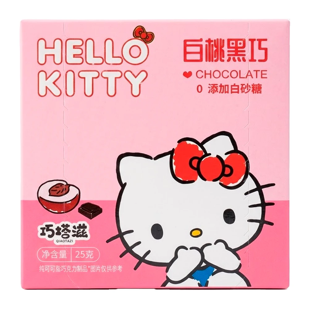 Chocolate Sanrio Hello Kitty Sem Açúcar Pêssego Caixa 25G