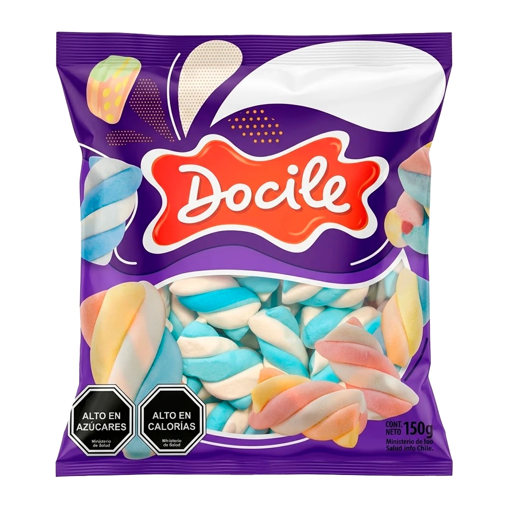 Marshmallow Docile Azul e Branco 150G