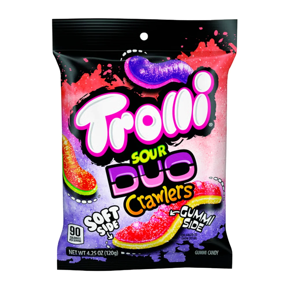 Bala Gelatina Trolli Sour Duo Crawlers Pacote 4.25Oz 120G