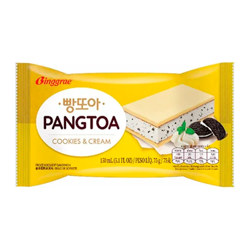 Sorvete Binggrae Pangtoa Cookies Cream Sanduíche 150Ml