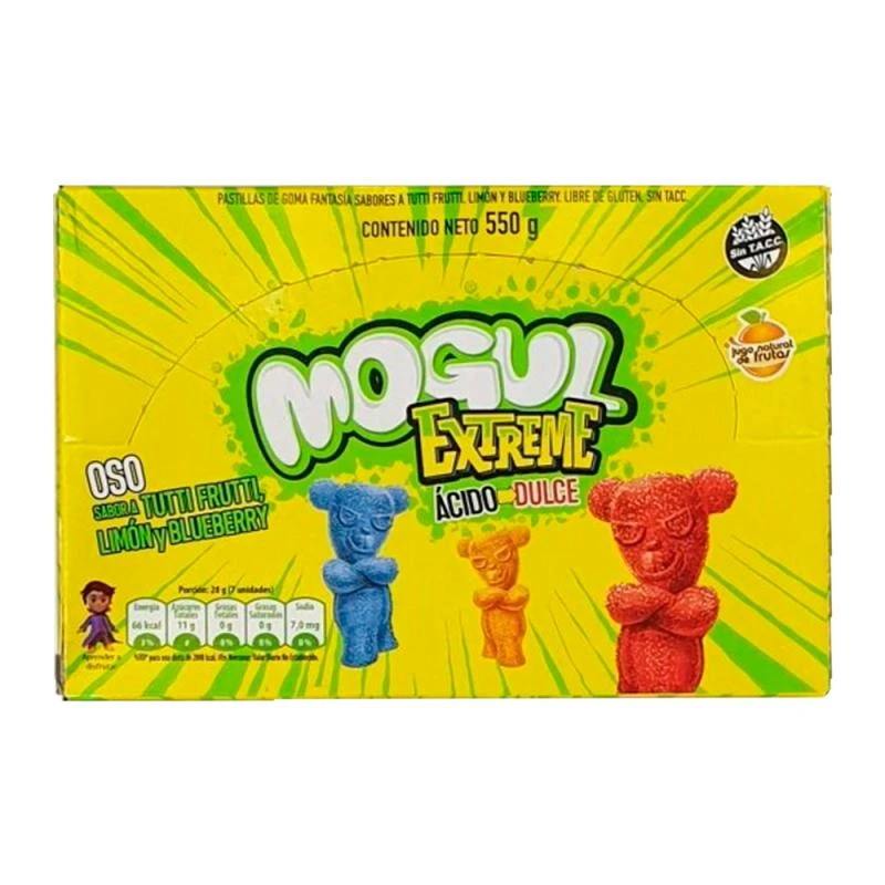 Bala de Gelatina Arcor Mogul Urso Ácido Extremo Caixa Com 10 Unidades 