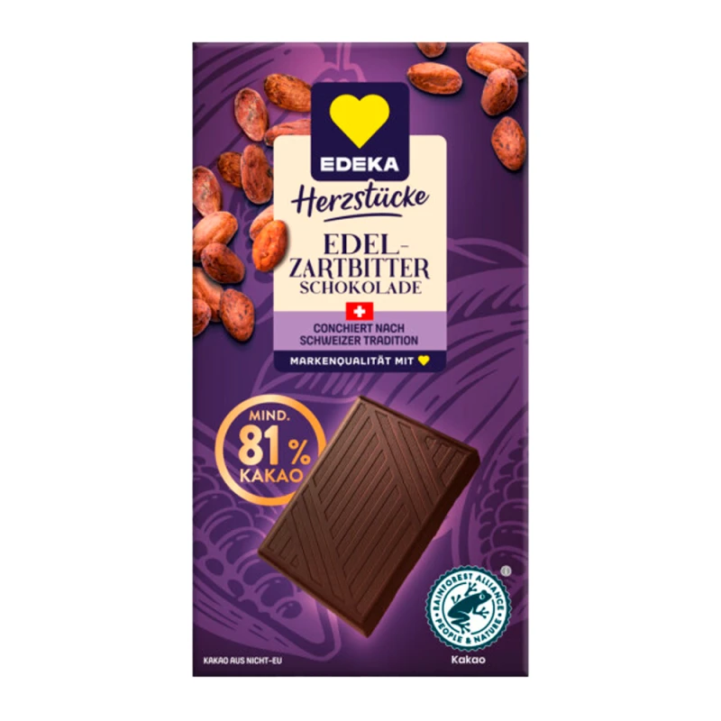 Barra Chocolate Amargo 81% 100G Edeka