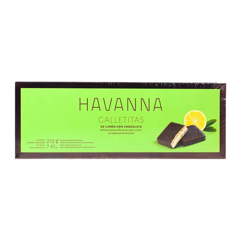 Biscoito de Limão Havanna Coberto Com Chocolate Caixa 210G