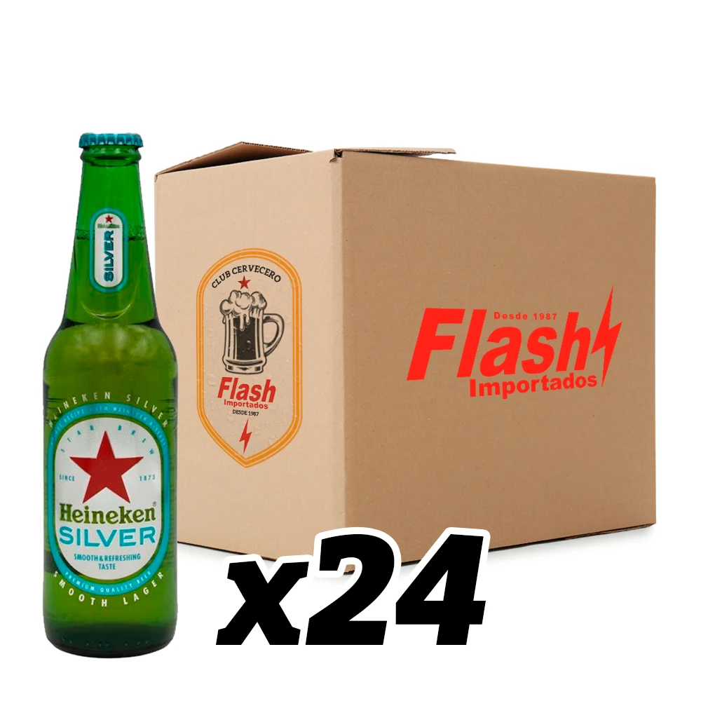 Cerveja Heineken Silver Long Neck Caixa com 24x330ml