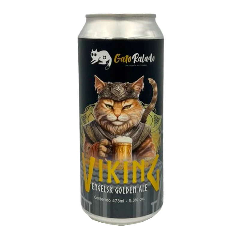 Cerveja Gato Ralado Viking Engelsk Golden Ale Lata 473Ml