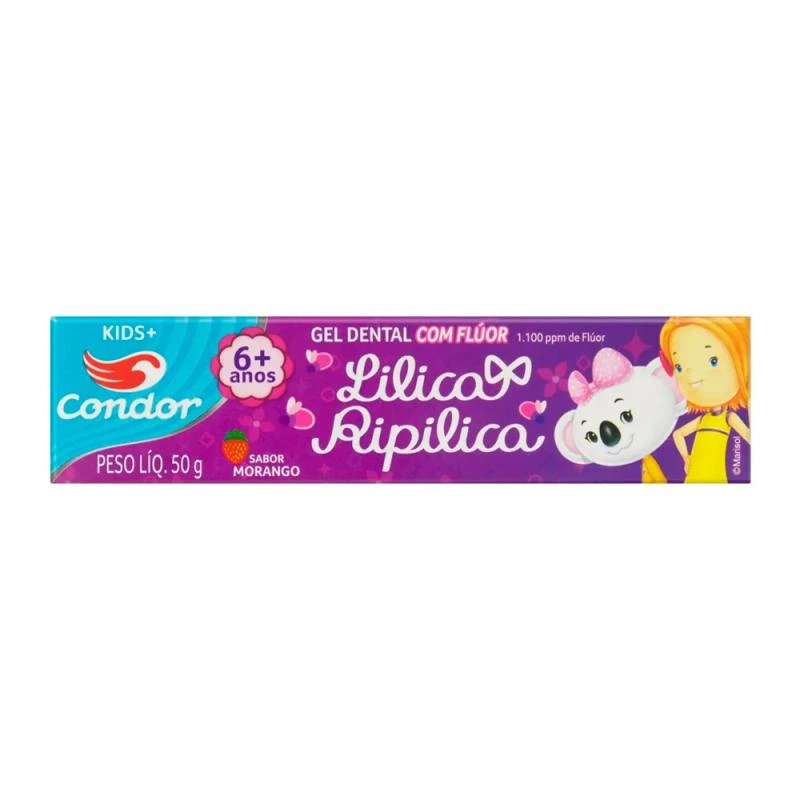 Creme Dental Infantil Condor 6 Anos Lilica Com Flúor 50G