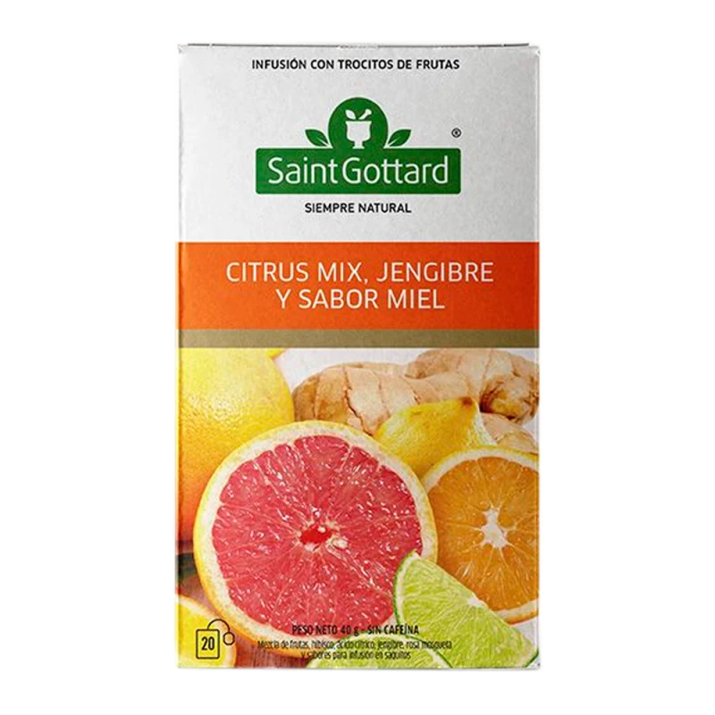Chá Saint Gottard Mix de Cítricos Com 20 Saquinhos