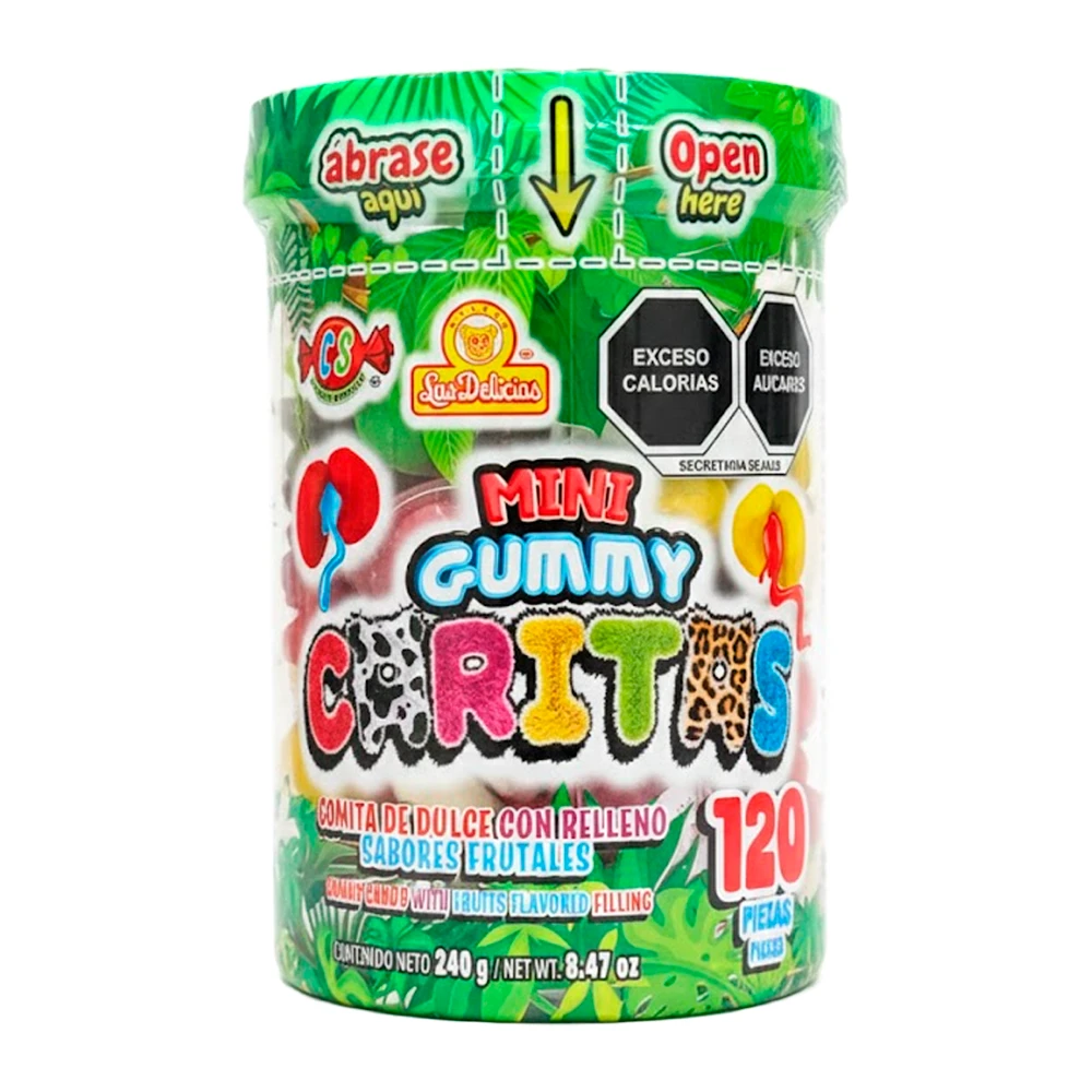 Bala de Gelatina Las Delicias Mini Caritas 204G
