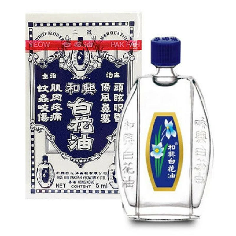 Óleo Chinês de Flores Brancas Para Dores 5Ml
