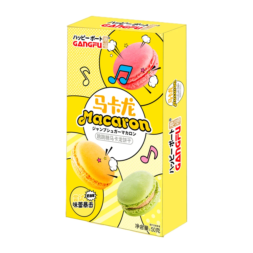Bolacha Gangfu Macaron de Creme Popping Caixa 50G