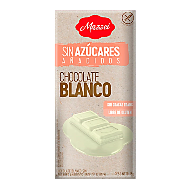 Barra Chocolate Sem Açucar Mazzei Befit Branco Puro 75G