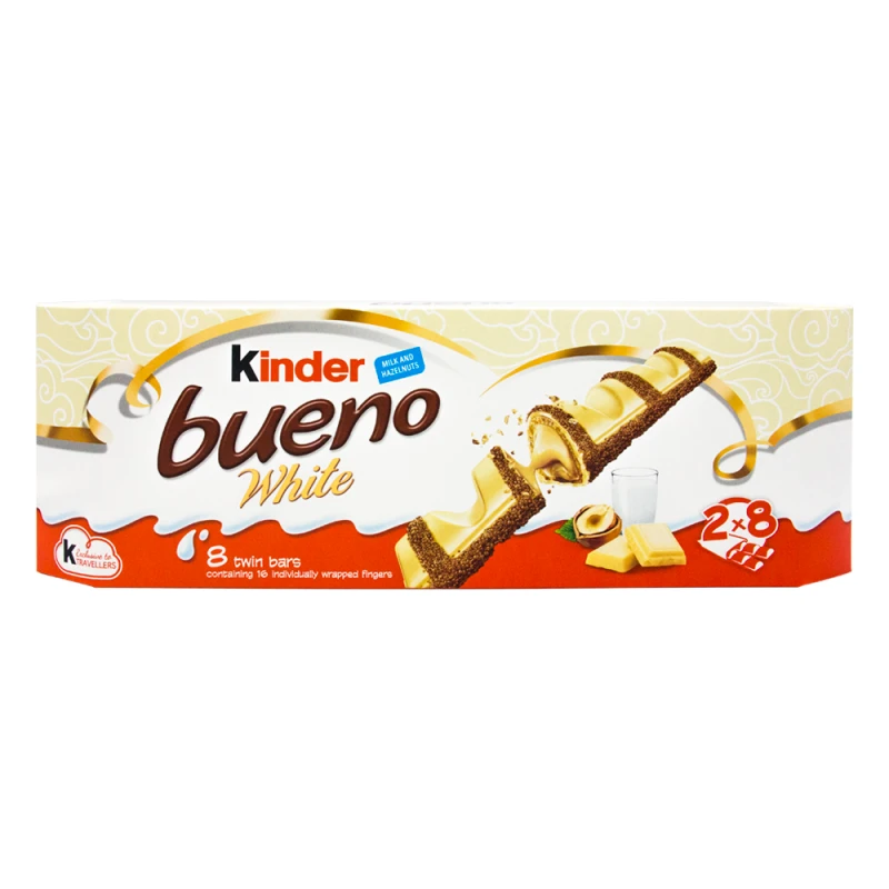 Chocolate Kinder Bueno Branco Com 8 Unidades Caixa 344G