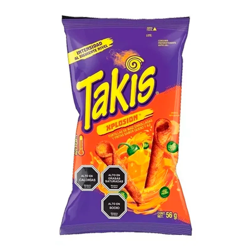 Salgadinho Takis Xplosion (Muito Apimentado) Queijo e Pimenta Pacote 56G Bimbo 