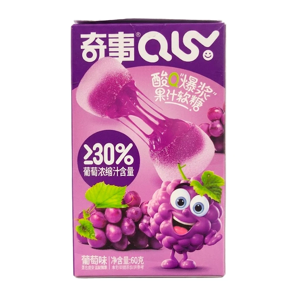 Bala Gelatina Qishi Recheio de Uva Caixa 60G