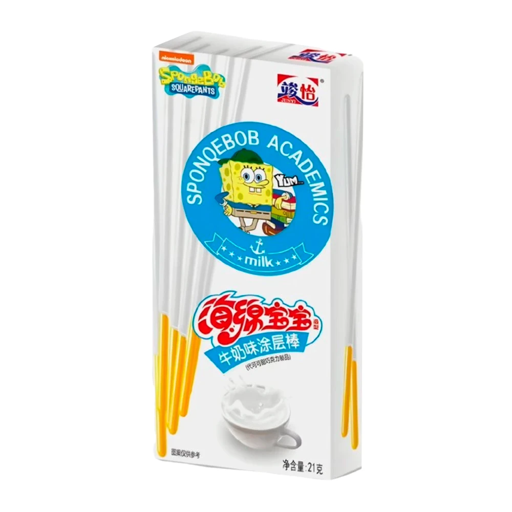 Palitinhos Junyi de Leite Bob Esponja Caixa 21G