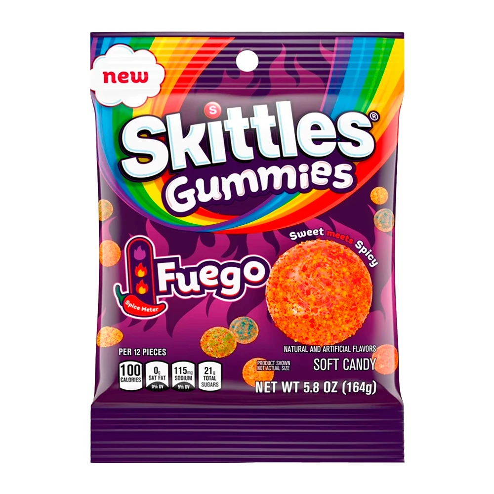 Bala de Gelatina Mars Skittles Fuego Pacote 5.8Oz 164G