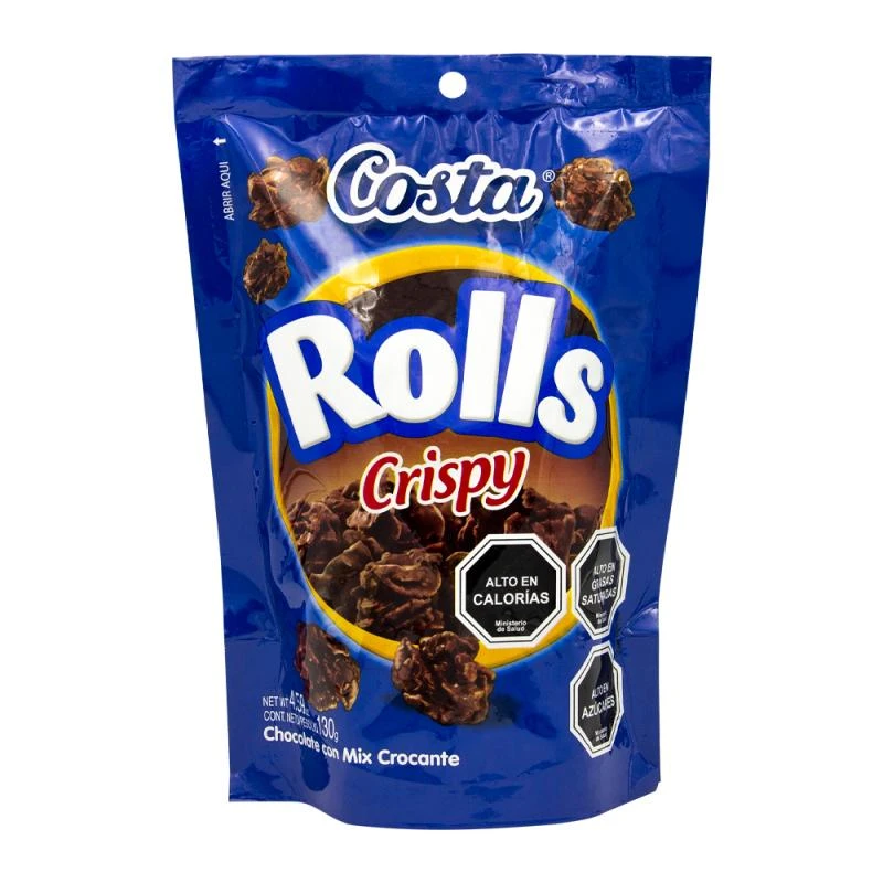 Chocolate Costa Rolls Com Mix Crocante Pacote 130G