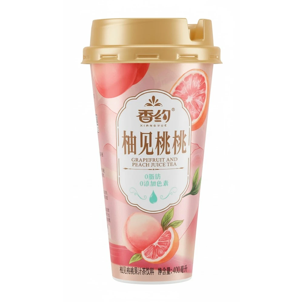 Chá Gelado Xiangyve Toranja E Pêssego Copo 400Ml