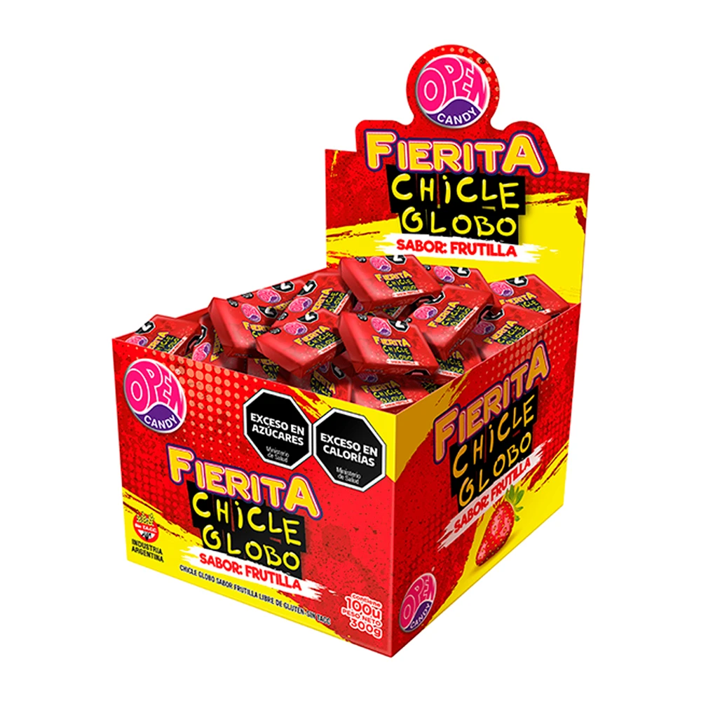 Chiclete Open Ferita Morango Caixa 300G