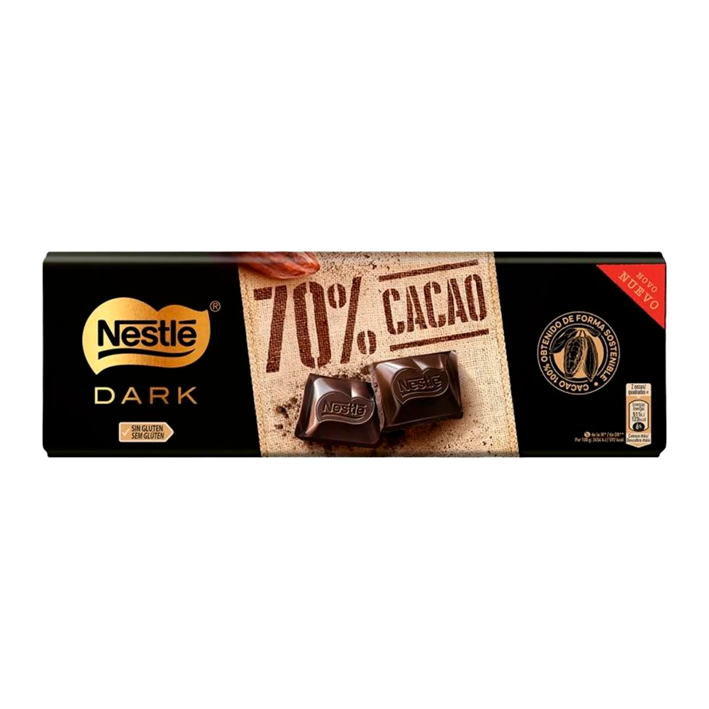 Barra Chocolate Nestle Dark Sem Glúten 70% Cacau 250G