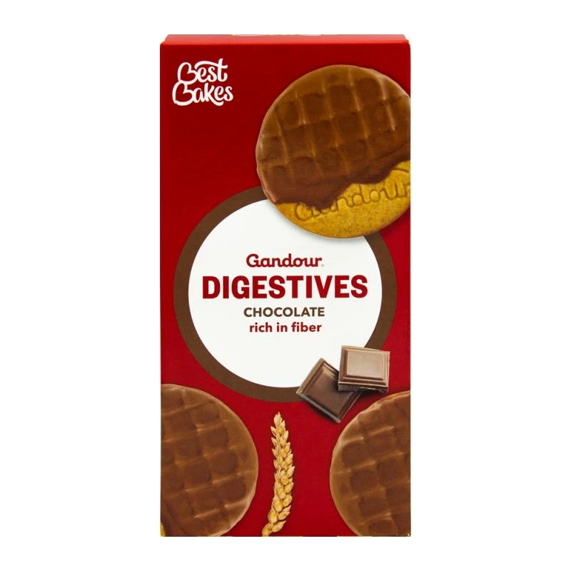 Bolacha Gandour Digestive Com Cobertura de Chocolate 195G