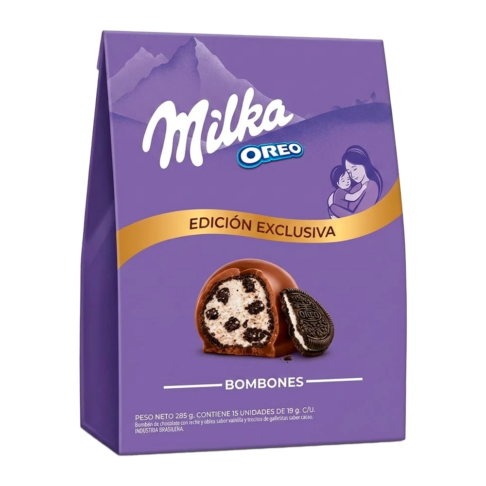 Bombóm Milka Oreo Presente Pacote X15 Unidades 285G