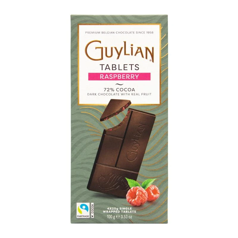 Barra Chocolate Guylian Raspberry 72% Cacao 100G
