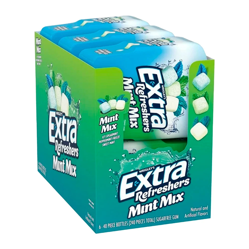 Chiclete Wrigleys Extra Refreshers Mint Mix Caixa 6X40 Unidades