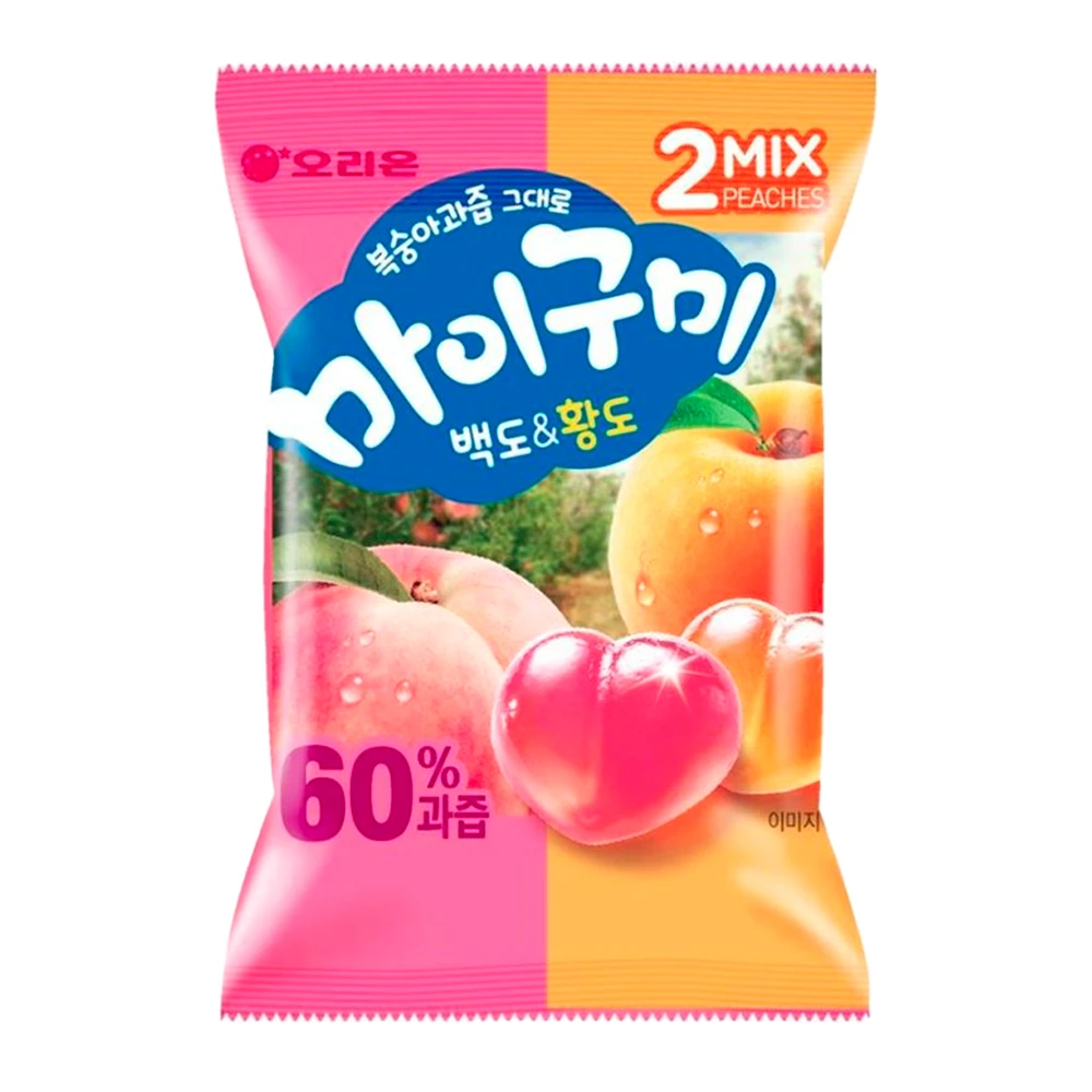 Bala de Gelatina Orion Gummy Peach Mix Pacote 97G