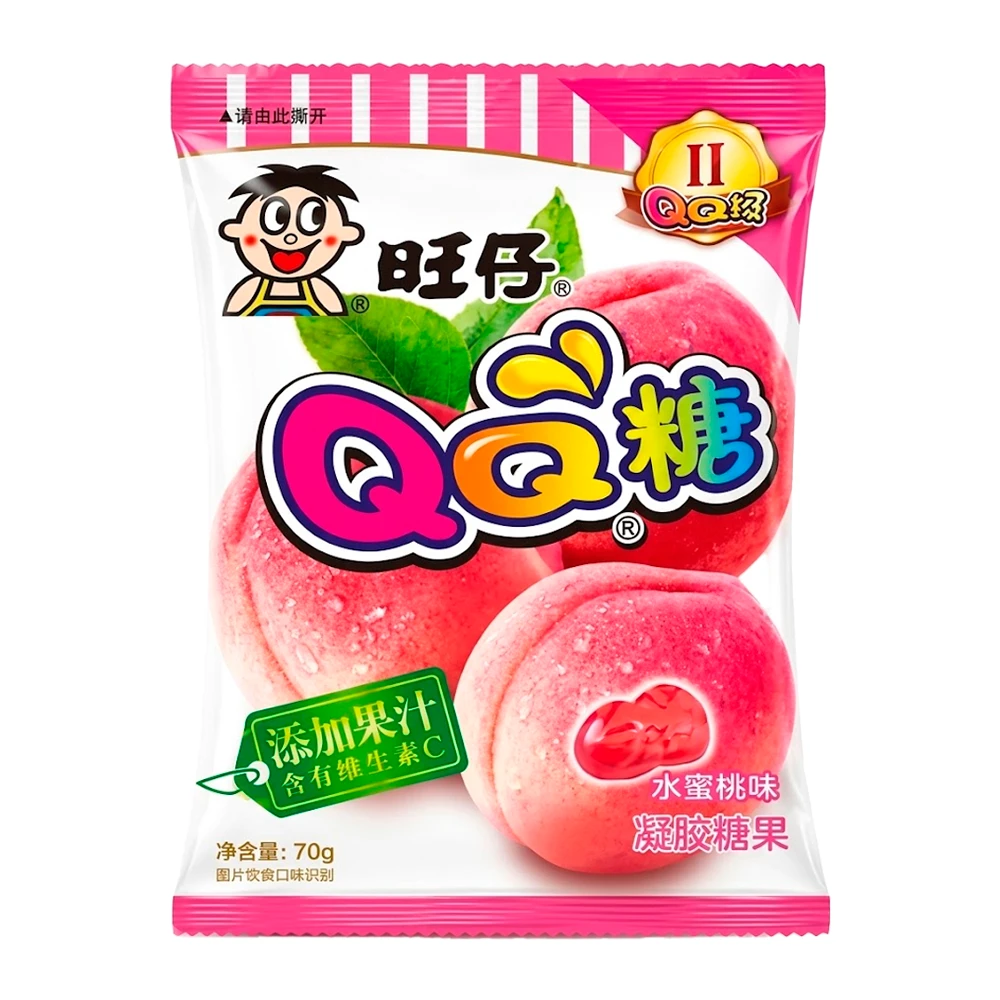 Bala de Gelatina QQ Pêssego Pacote 70G