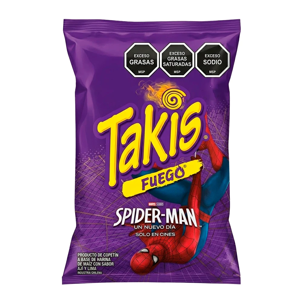 Salgadinho Bimbo Takis Spider-Man Fuego Pacote 49G