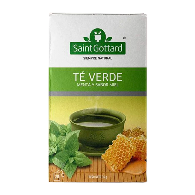 Chá Saint Gottard Verde Menta e Mel Com 20 Saquinhos