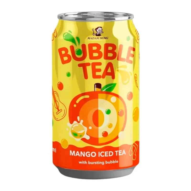 Chá Gelado de Bolhas Madam Hong Manga Lata 320Ml