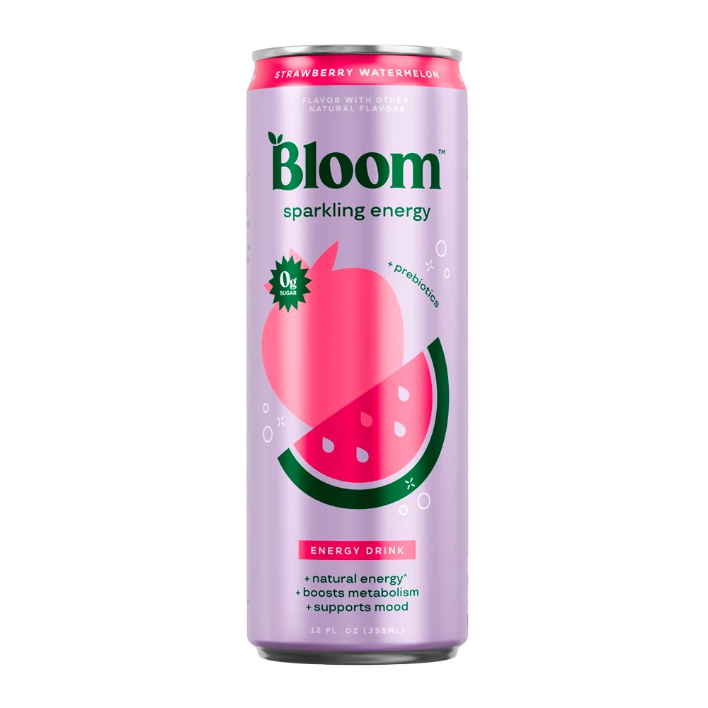 Energético Bloom Sem Açucar Morango e Melancia Lata 355Ml