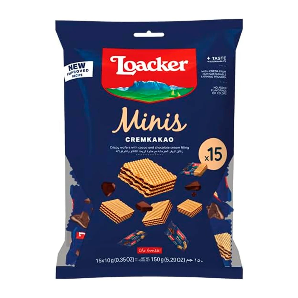 Biscoito Wafer Loacker Cream Cacao Mini 150G
