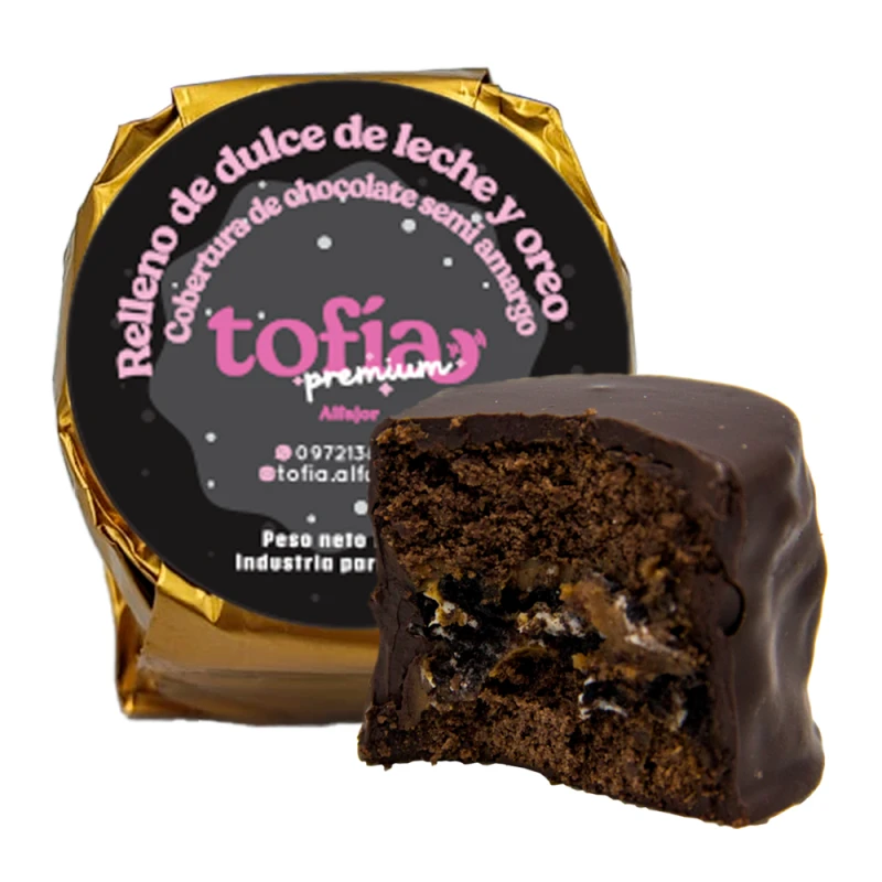 Alfajor Tofia Artesanal Recheio Doce de Leite e Biscoito Oreo 100g