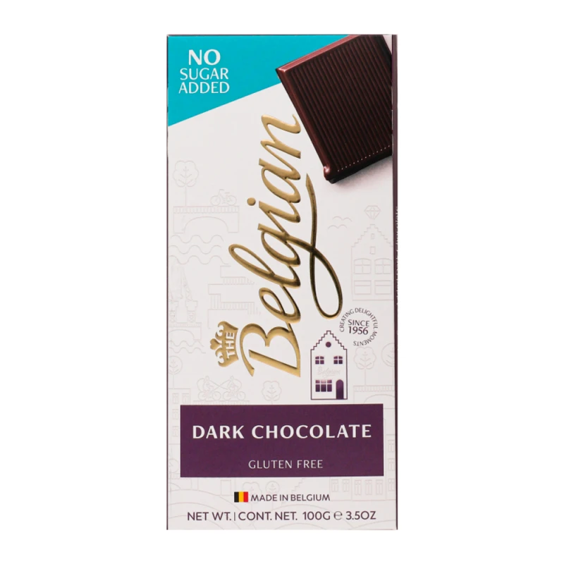 Barra Chocolate Amargo Belgian Menos Açucar e Sem Glutem 100G