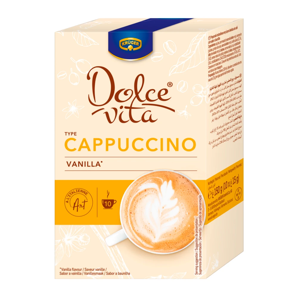 Café Cappuccino Kruger Dolce Vita Vanilla 10X12G