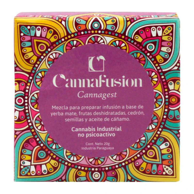 Chá Cannagest Base Erva Mate, Frutas, Verbena de Limão e Cannabis 10 Saquinhos 20G