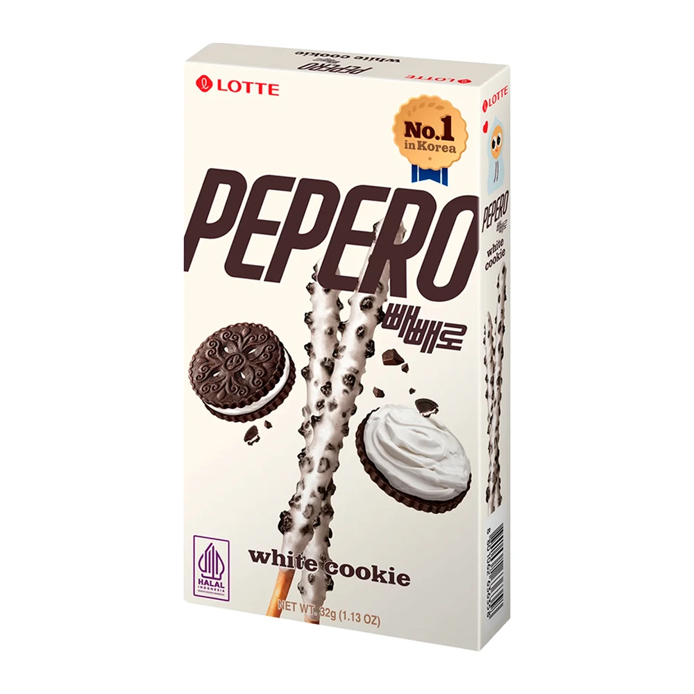 Palitinhos Lotte Pepero Chocolate Branco e Cookies 32G