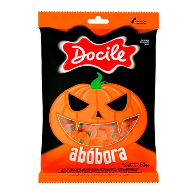Bala de Gelatina Docile Abóbora 80G