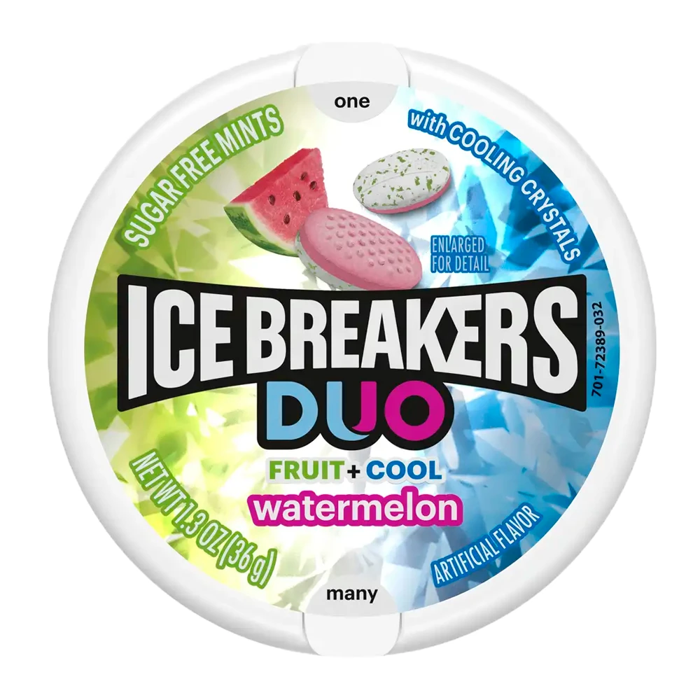 Bala Ice Breakers Fruit + Cool Melancia 36G