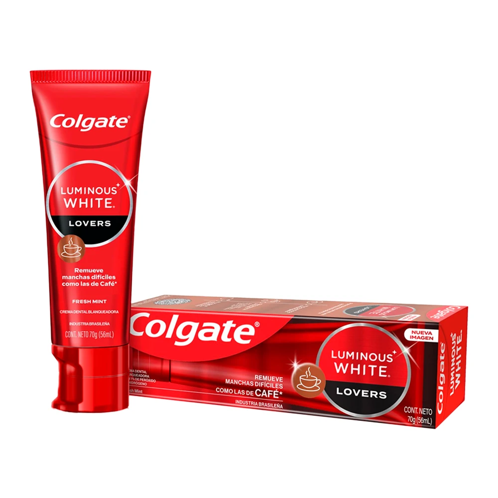 Creme Dental Colgate Luminous White Fresh Mint Tira Manchas de Café Caixa 70G