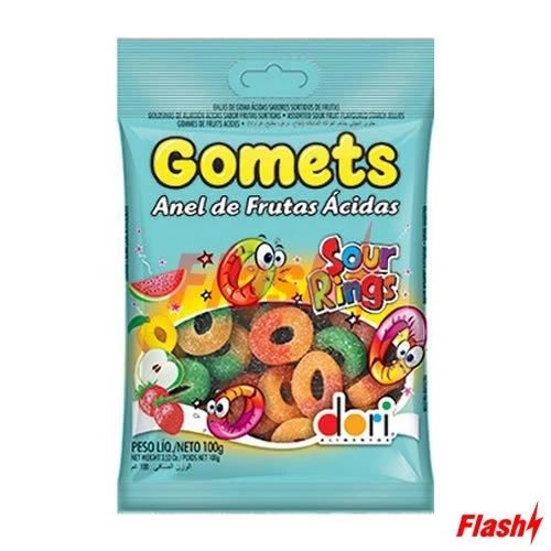 Bala Dori Gomets Anel Frutas Acidas Pct 100G