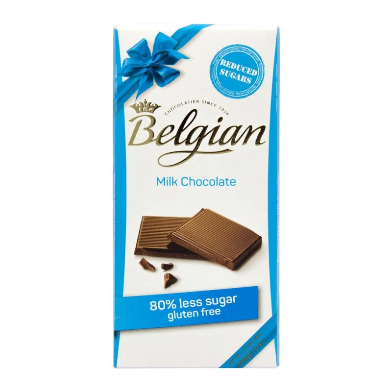 Barra Chocolate Belgian Ao Leite Açúcar Reduzido 100G