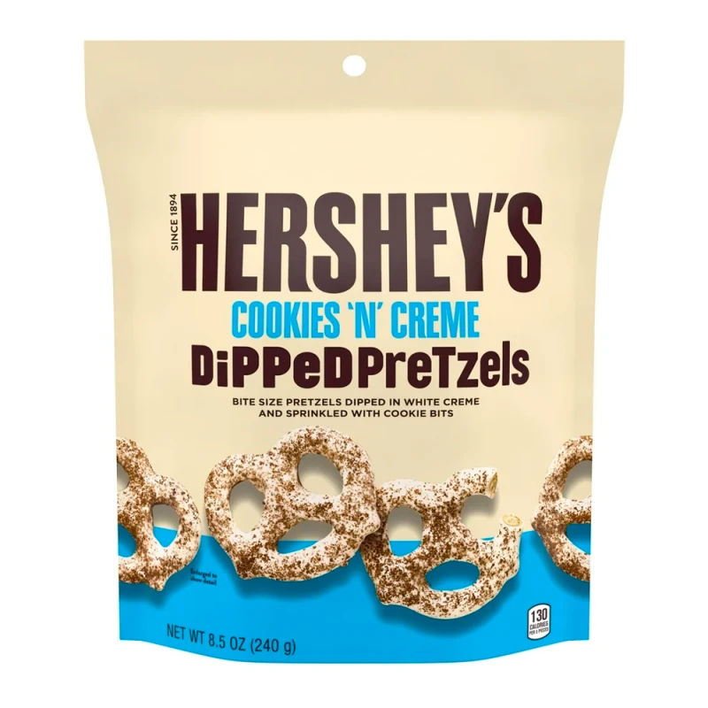 Pretzels Hersheys Com Cobertura de Creme Branco Com Cookies Pacote 240G